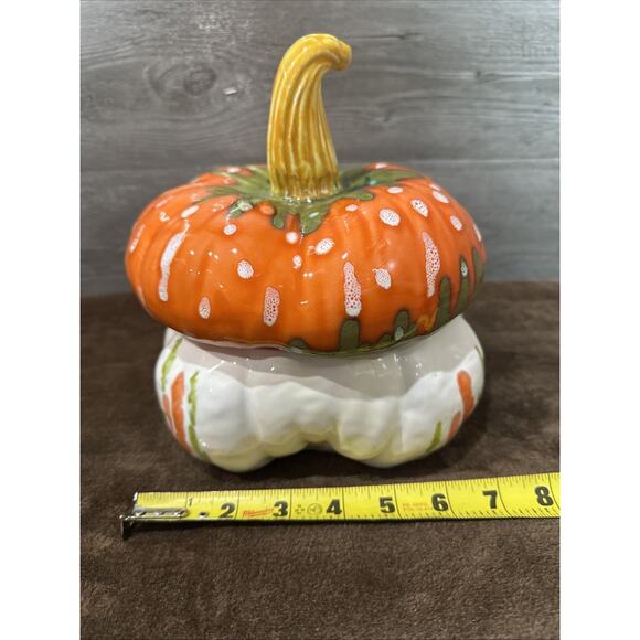 Vintage Bassano Pumpkin Gourd RARE Lidded Jar Signed Made In Italy - Picture 15 of 15